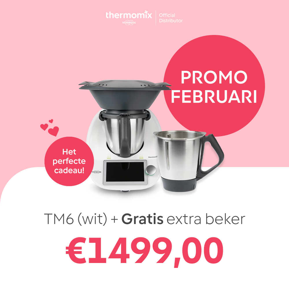 Promo februari Thermomix TM6 + extra volledig beker Koken met Jan