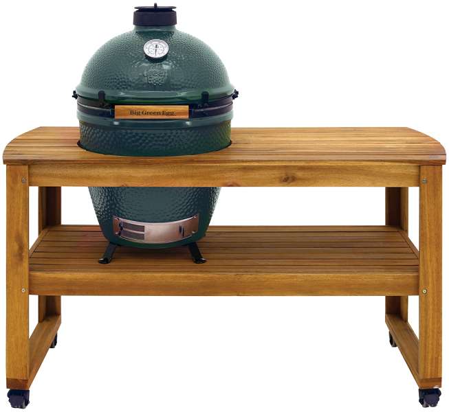 Big Green Egg Large + Eucalyptus tafel + wielen