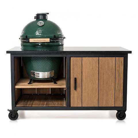 Fraaii staal+houten buitenkeuken + graniet voor Large