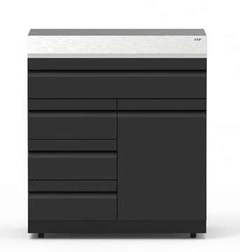 S32” | Kast met deur en 4 lades | Inox bovenblad
