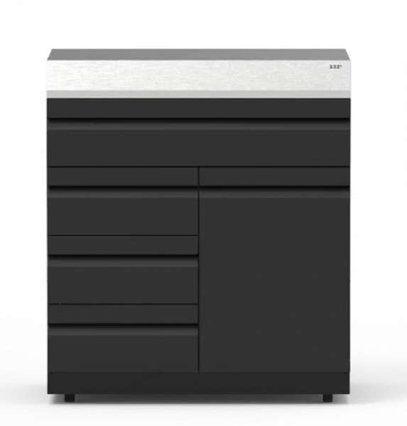 S32” | Kast met deur en 4 lades | Inox bovenblad