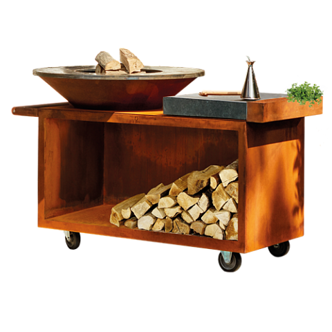 Ofyr island corten 100 | miet wielen | Donker grijs keramiek