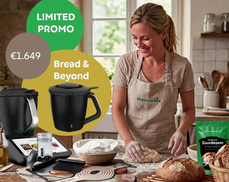 Promo | Thermomix TM7 + 2e beker + broodbakpakket Roger Vandamme à €1649,- | GRATIS WORKSHOP